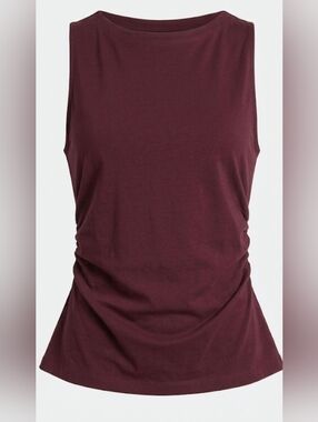 NWT Madewell Cinched Crewneck Tank Dark Fig Size XSmall